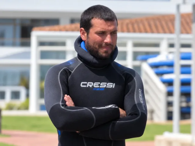 Miguel Perez wearing a wetsuit